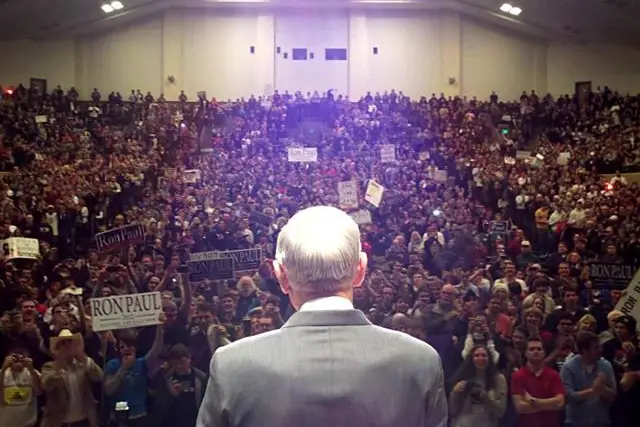 Ron Paul at a Michigan State University event in February